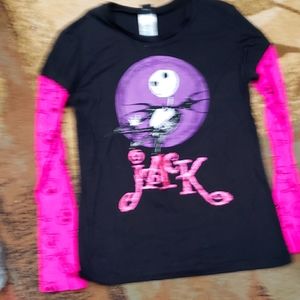 Jack Skellington long sleeve tshirt letter are in glitter disney brand